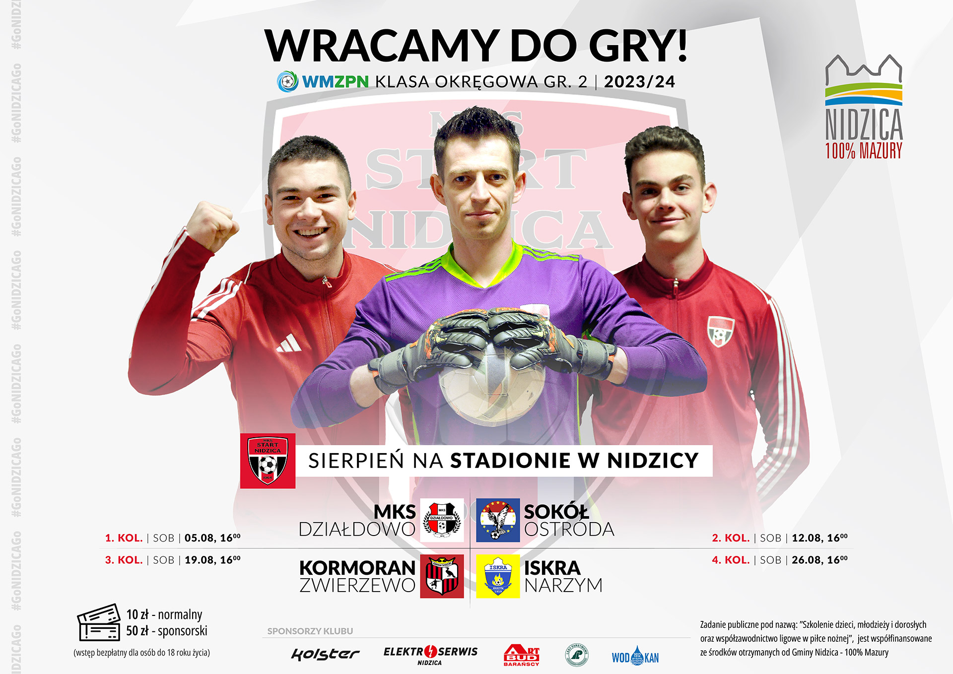 Wracamy do gry! Sierpień na stadionie w Nidzicy!